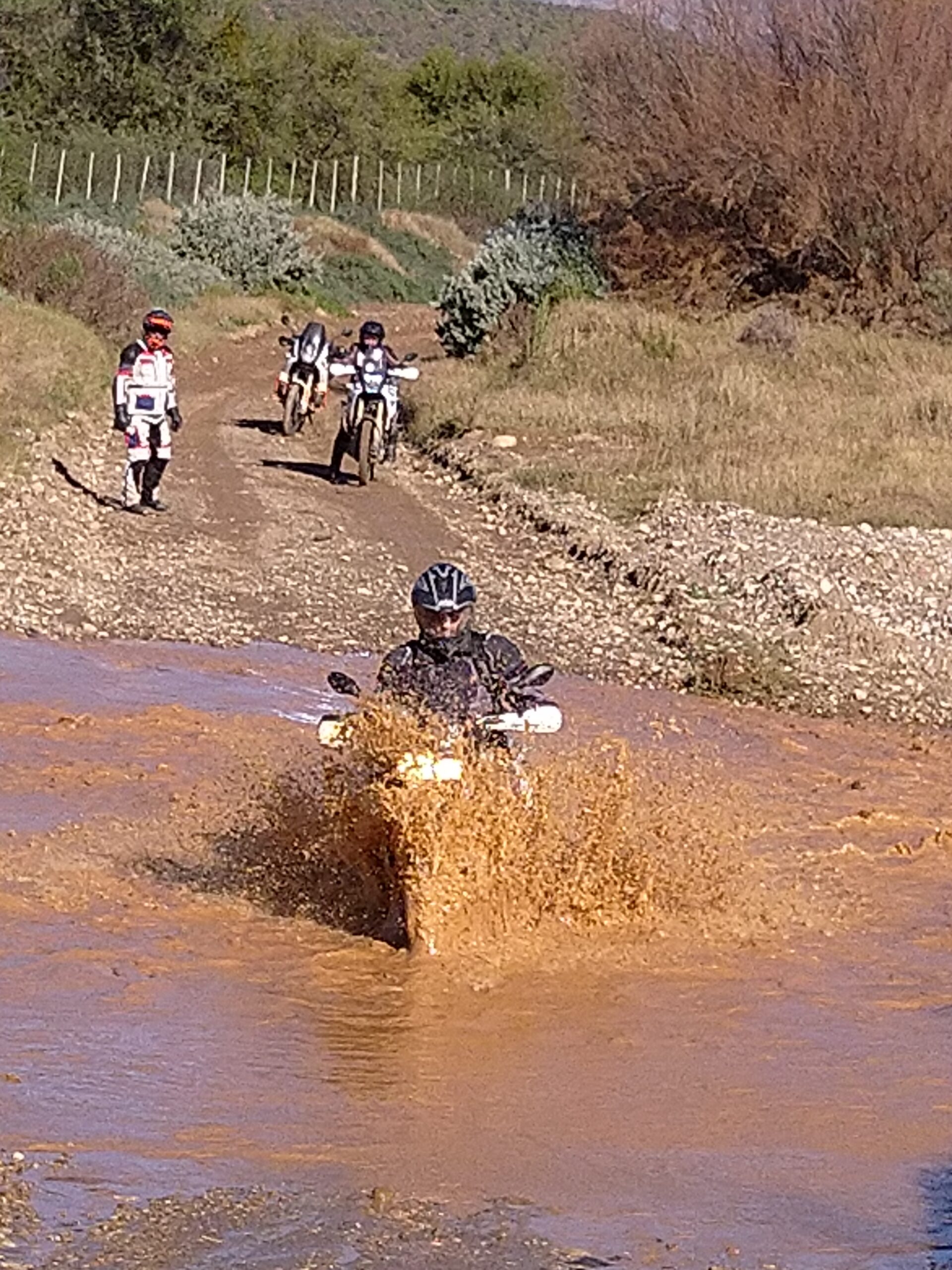 bike going through mud